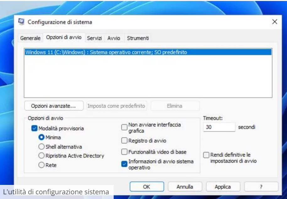 Configuración del sistema - ingresar en Modo seguro en Windows