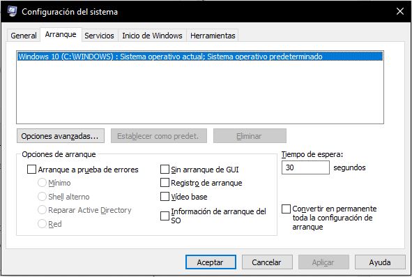 Opciones de arranque en Win 7 Opciones de arranque en Win 7