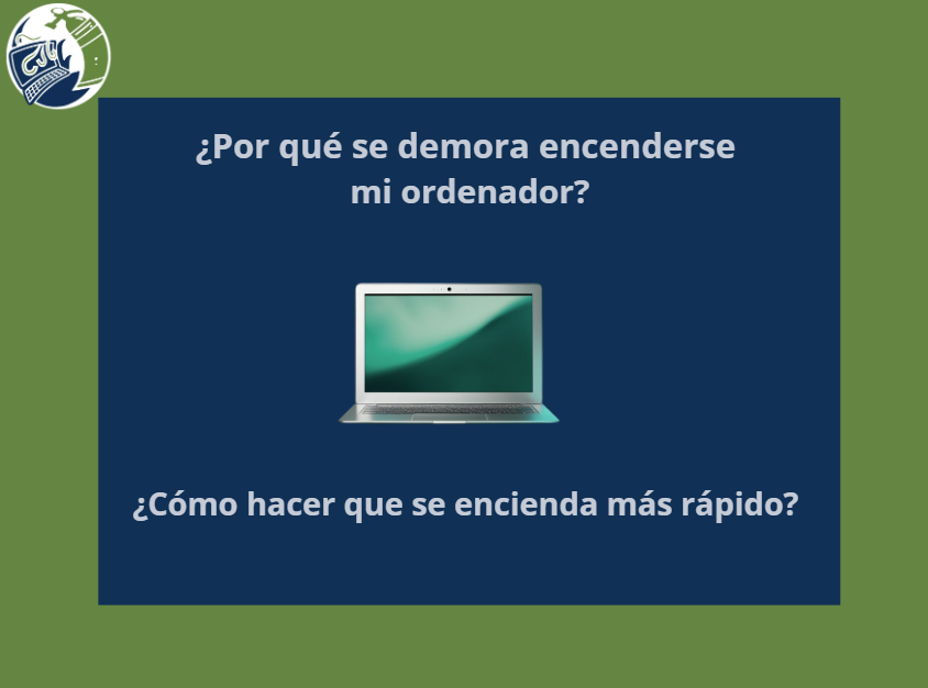 portada con ordenador fondo verde