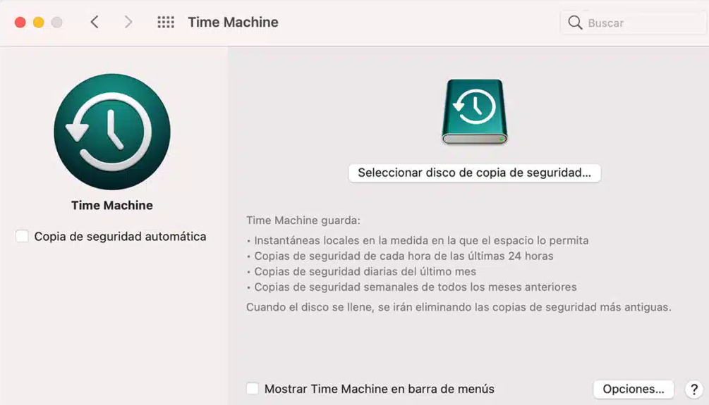 Funciones Time Machine