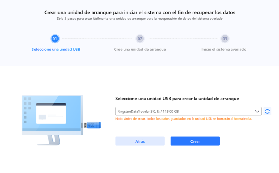 Crear unidad de arranque-Recuperar Archivos de un Sistema Windows Dañado