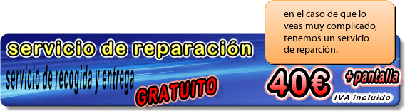 Recogida y entrega gratuita, precio de 40€ + pantalla